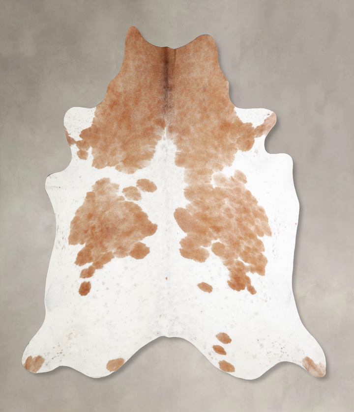 Brown and White XX-Large Brazilian Cowhide Rug 7'10"H x 7'2"W #A34481 by Hudson Hides