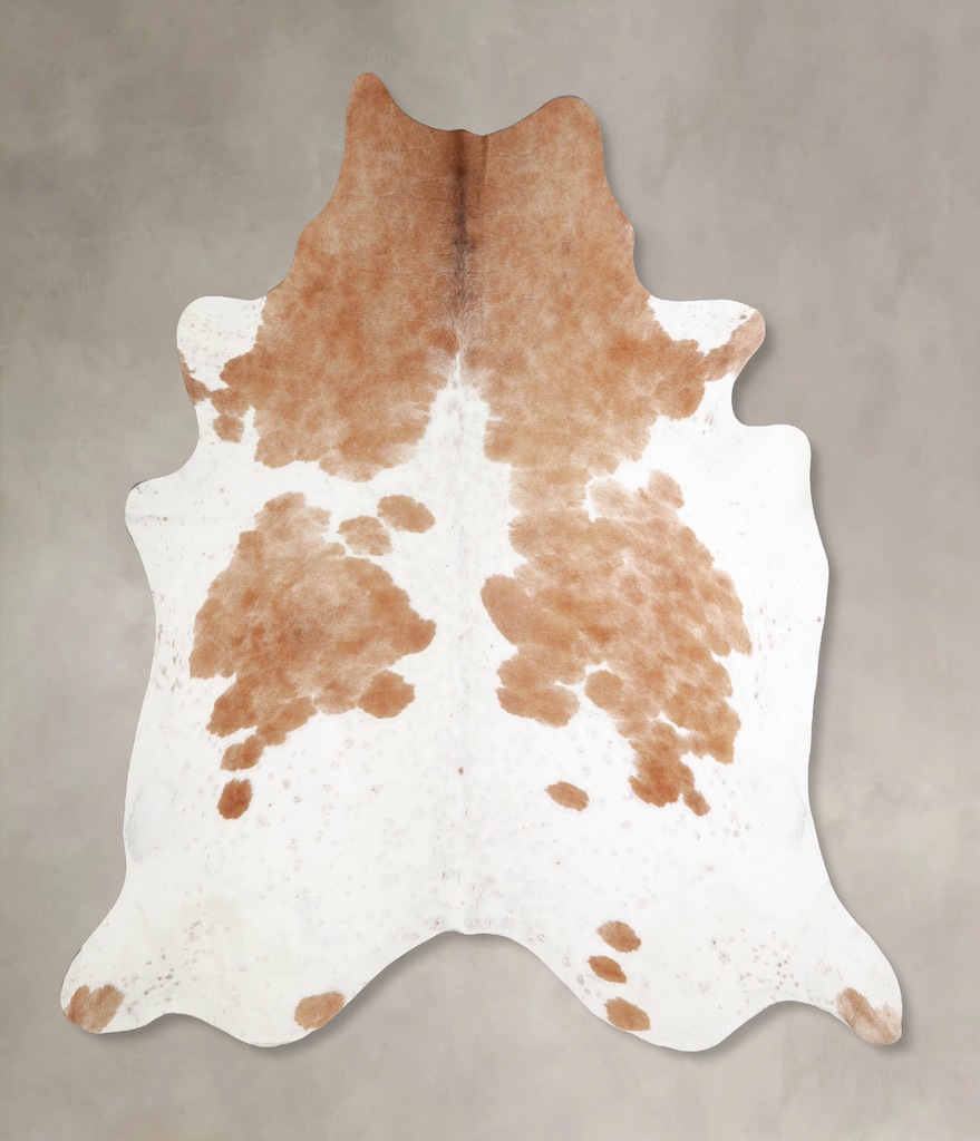 Brown and White XX-Large Brazilian Cowhide Rug 7'10"H x 7'2"W #A34481 by Hudson Hides