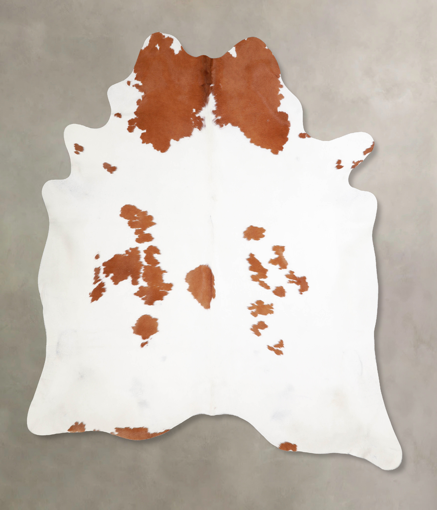 Brown and White X-Large Brazilian Cowhide Rug 7'8"H x 6'6"W #A34482 by Hudson Hides
