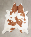 Brown and White XX-Large Brazilian Cowhide Rug 7'8"H x 6'11"W #A34490 by Hudson Hides