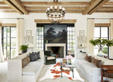Brown and White XX-Large Brazilian Cowhide Rug 7'8"H x 6'11"W #A34490 by Hudson Hides
