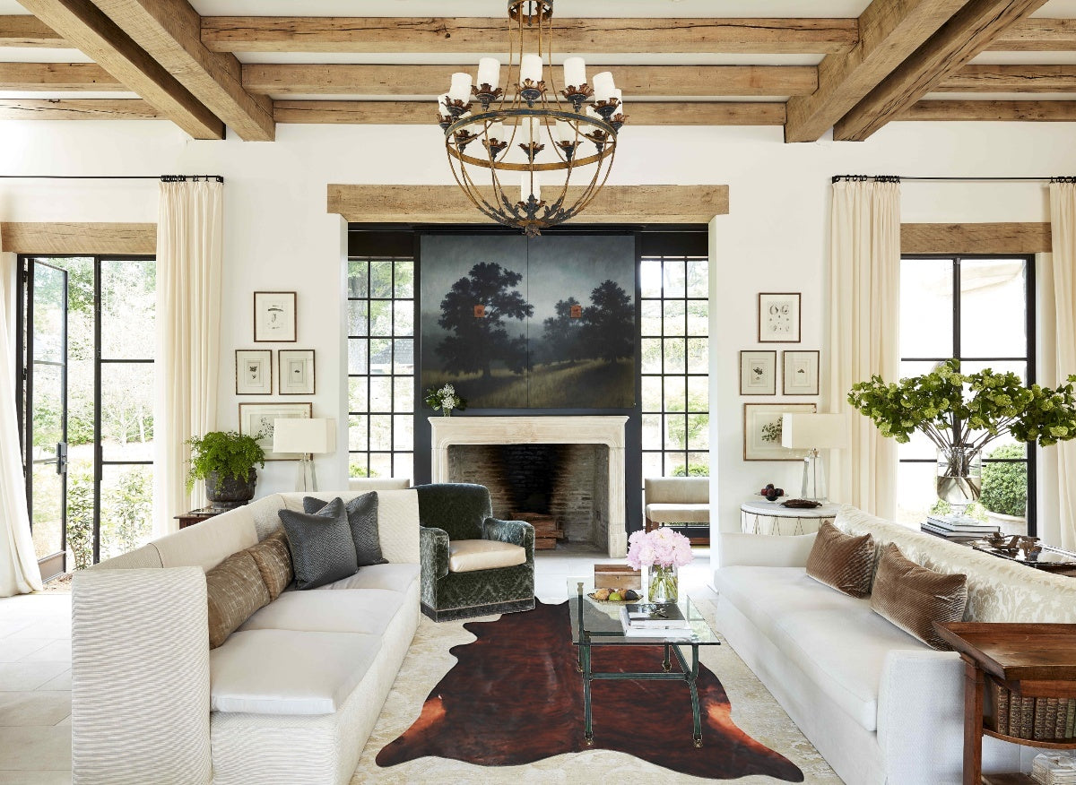 Dark Brindle X-Large Brazilian Cowhide Rug 6'11"H x 6'8"W #A34527 by Hudson Hides