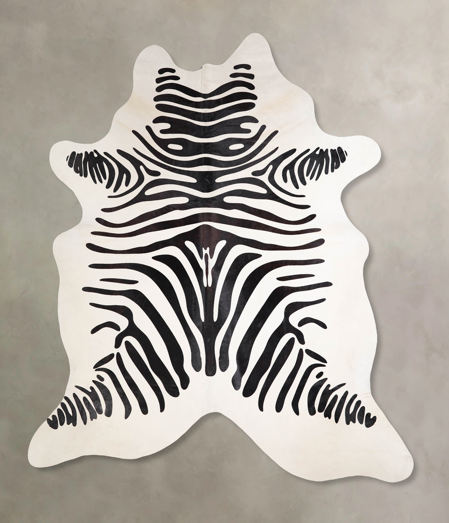 Zebra X-Large Brazilian Cowhide Rug 7'3"H x 6'2"W #A34540 by Hudson Hides