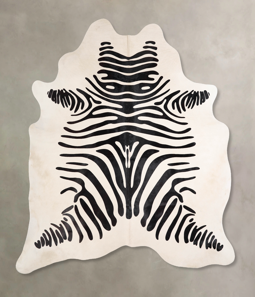 Zebra X-Large Brazilian Cowhide Rug 7'3"H x 6'1"W #A34543 by Hudson Hides