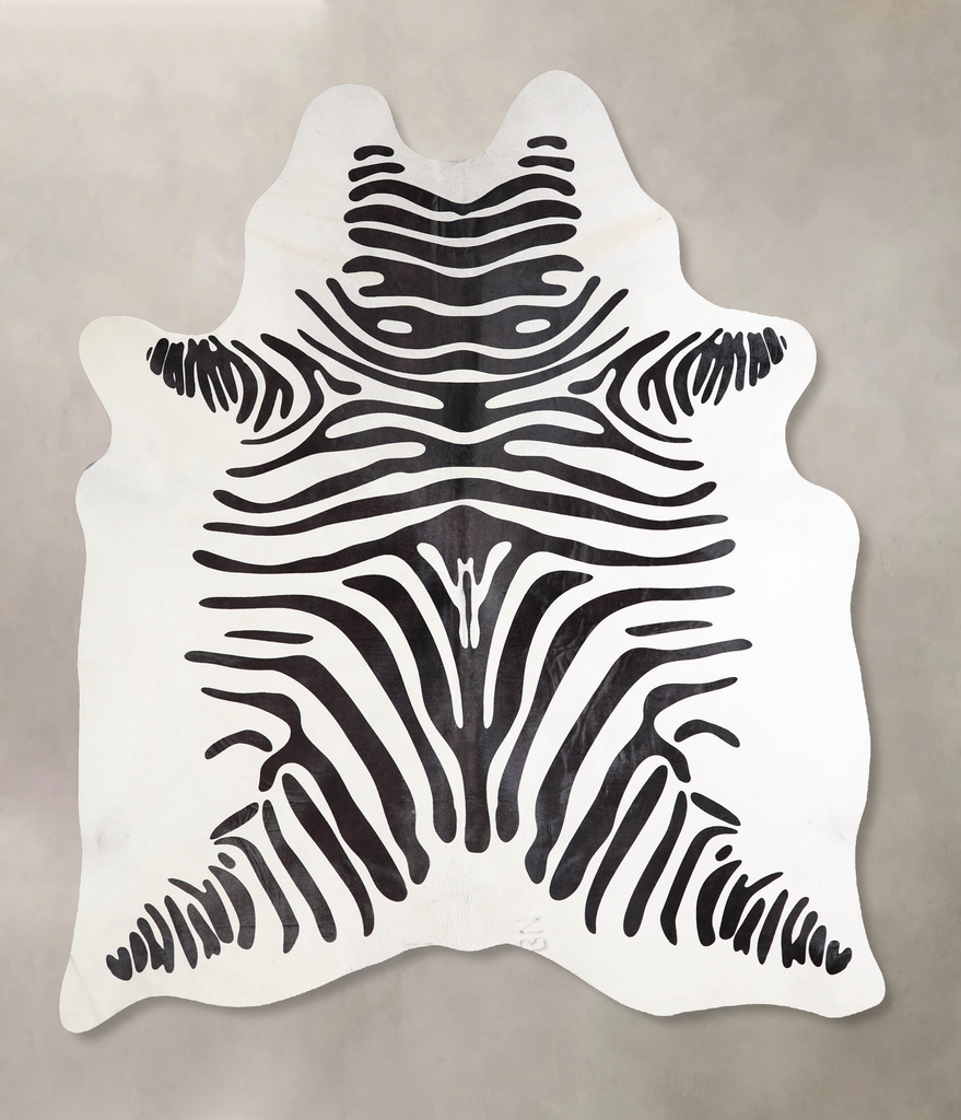 Zebra Large Brazilian Cowhide Rug 6'10"H x 5'9"W #A34549 by Hudson Hides