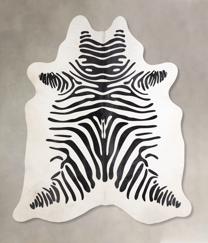 Zebra X-Large Brazilian Cowhide Rug 6'11"H x 6'2"W #A34550 by Hudson Hides