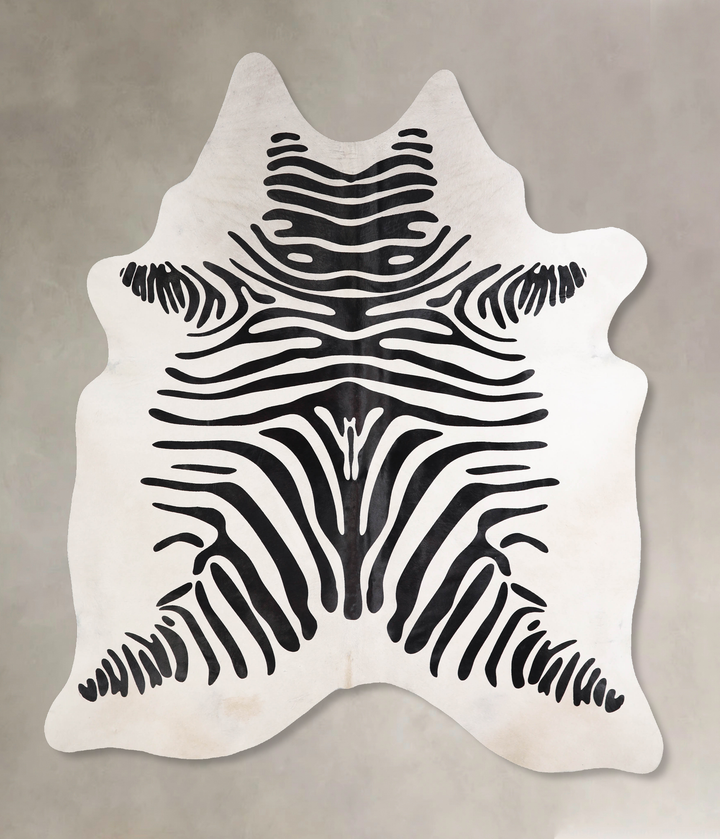 Zebra X-Large Brazilian Cowhide Rug 7'5"H x 5'11"W #A34555 by Hudson Hides