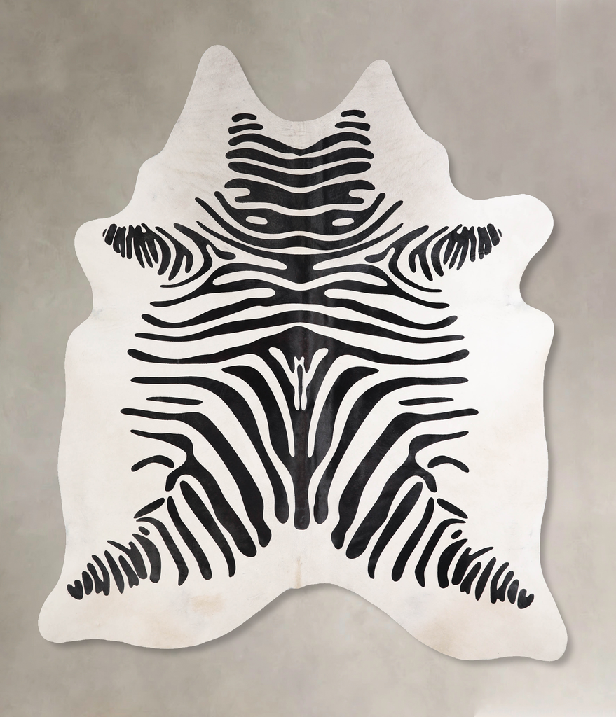 Zebra X-Large Brazilian Cowhide Rug 7'5"H x 5'11"W #A34555 by Hudson Hides