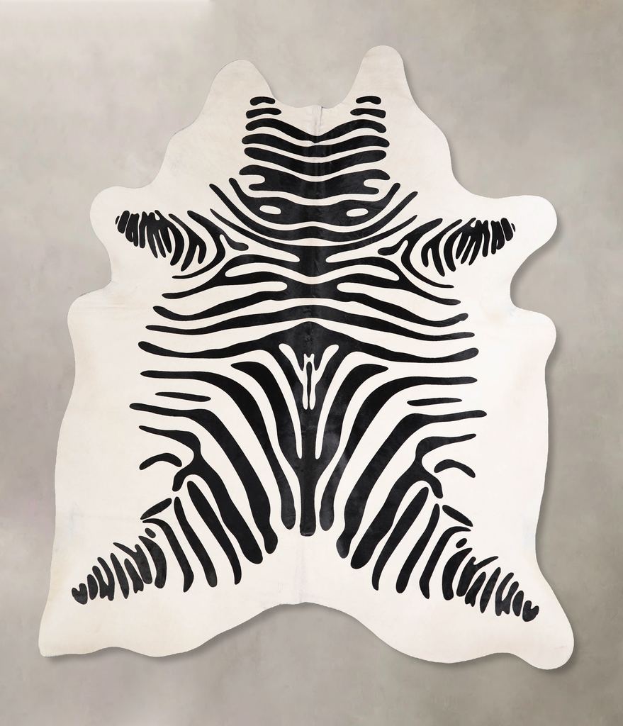 Zebra X-Large Brazilian Cowhide Rug 7'1"H x 6'0"W #A34560 by Hudson Hides