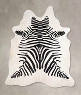 Zebra X-Large Brazilian Cowhide Rug 7'8"H x 6'2"W #A34562 by Hudson Hides