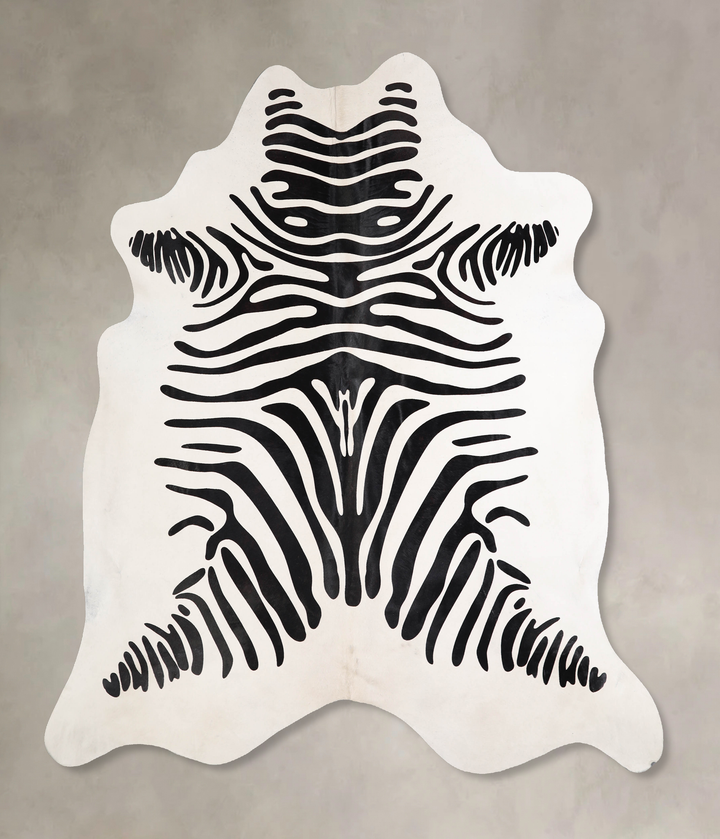 Zebra X-Large Brazilian Cowhide Rug 6'11"H x 6'5"W #A34563 by Hudson Hides