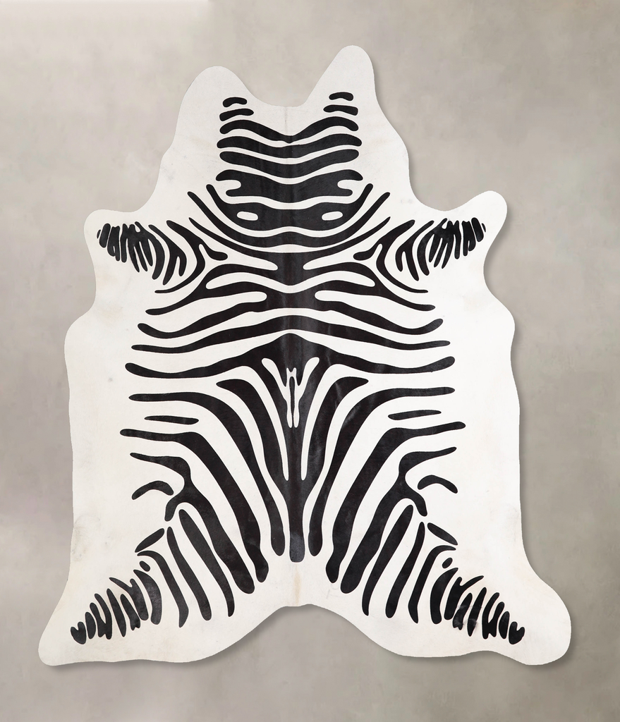Zebra X-Large Brazilian Cowhide Rug 6'8"H x 6'1"W #A34564 by Hudson Hides