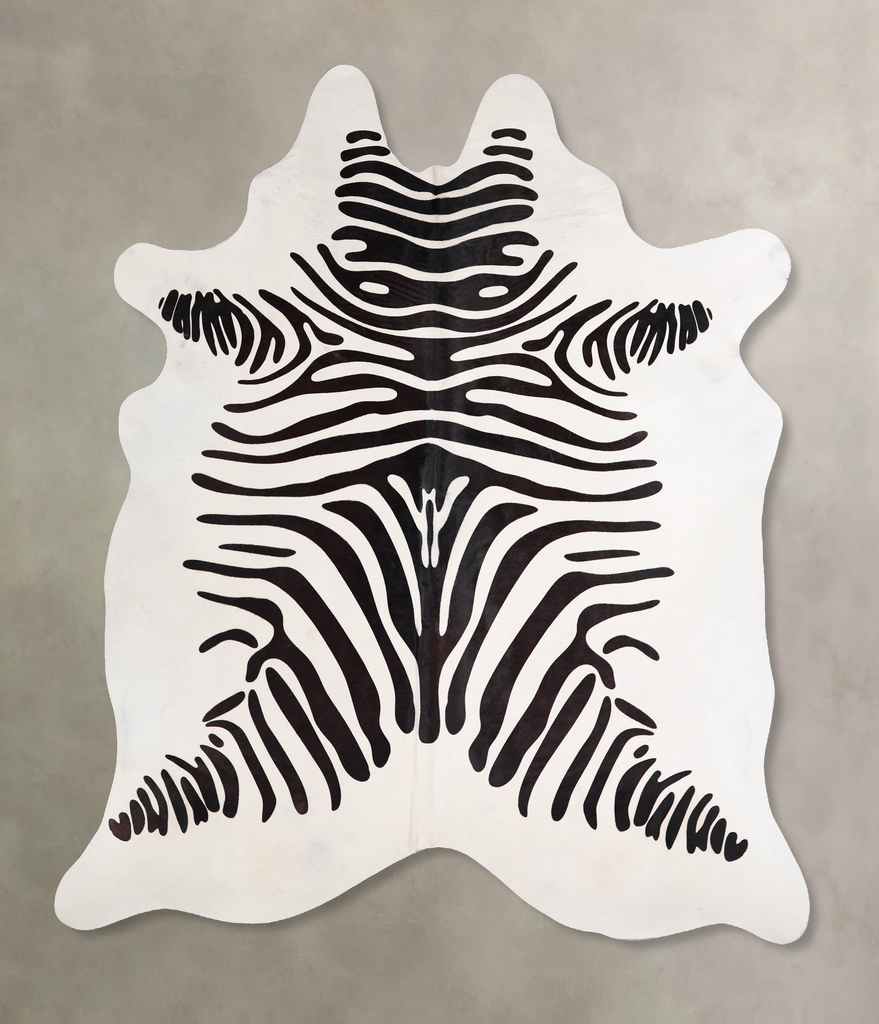 Zebra X-Large Brazilian Cowhide Rug 7'2"H x 6'1"W #A34568 by Hudson Hides