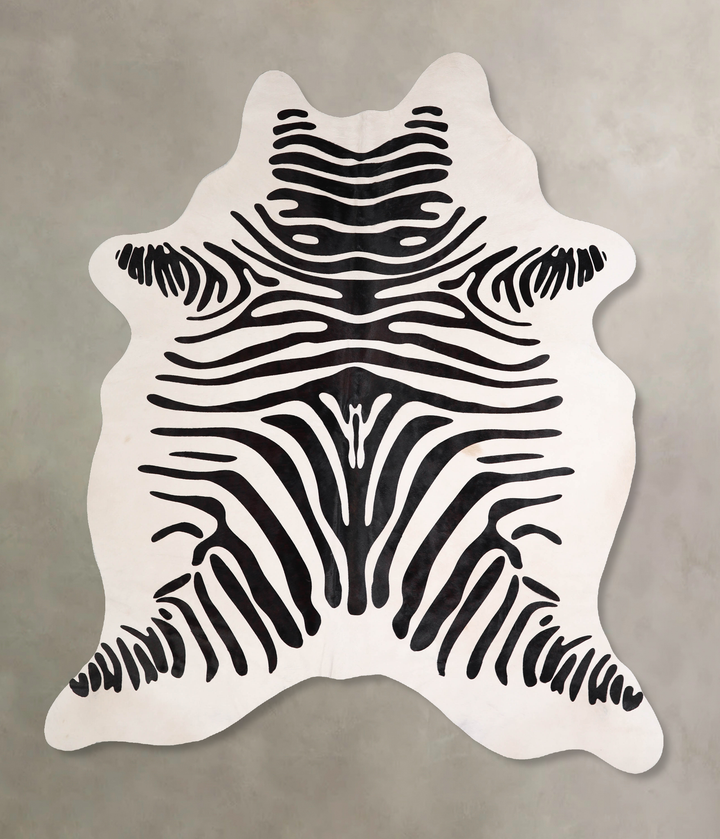 Zebra X-Large Brazilian Cowhide Rug 7'2"H x 5'8"W #A34574 by Hudson Hides