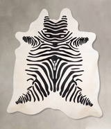 Zebra X-Large Brazilian Cowhide Rug 7'4"H x 6'6"W #A34577 by Hudson Hides