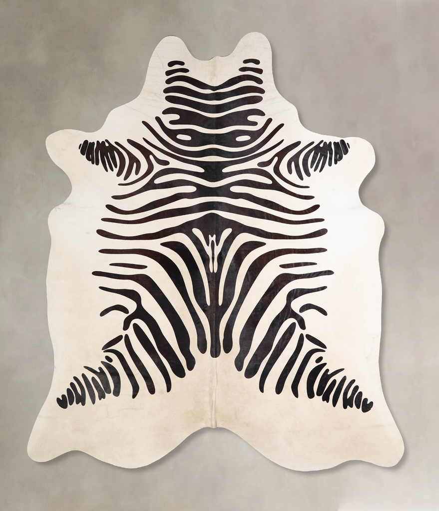 Zebra X-Large Brazilian Cowhide Rug 7'4"H x 6'2"W #A34578 by Hudson Hides