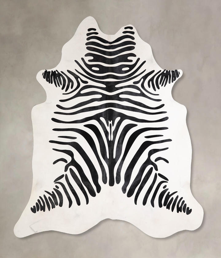 Zebra X-Large Brazilian Cowhide Rug 6'11"H x 6'2"W #A34592 by Hudson Hides