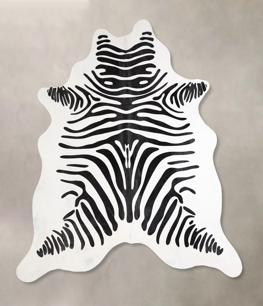 Zebra X-Large Brazilian Cowhide Rug 7'0"H x 6'4"W #A34595 by Hudson Hides