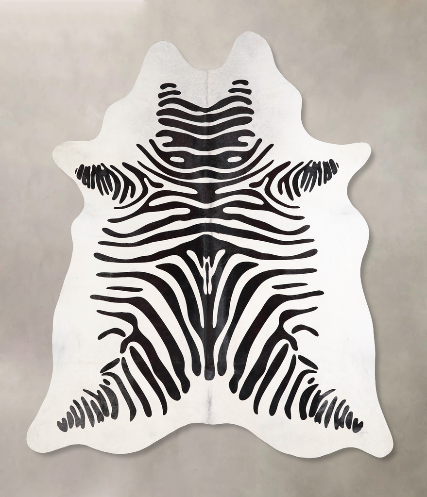 Zebra X-Large Brazilian Cowhide Rug 7'3"H x 6'4"W #A34603 by Hudson Hides