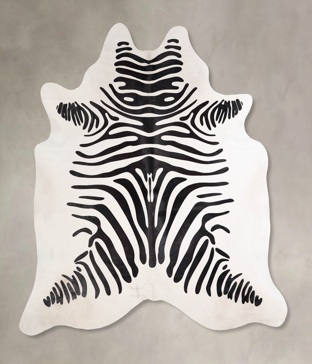 Zebra X-Large Brazilian Cowhide Rug 6'10"H x 6'5"W #A34610 by Hudson H
