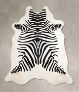 Zebra X-Large Brazilian Cowhide Rug 7'3"H x 6'6"W #A34614 by Hudson Hides