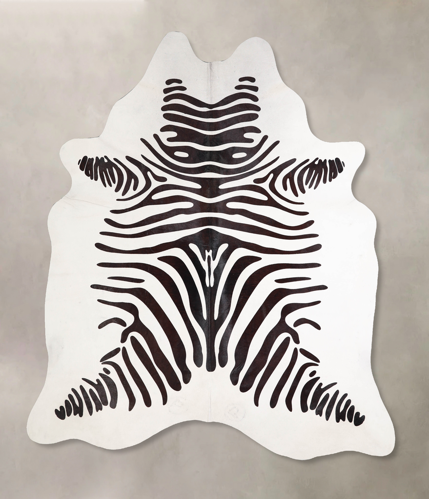 Zebra X-Large Brazilian Cowhide Rug 7'4"H x 6'2"W #A34619 by Hudson Hides