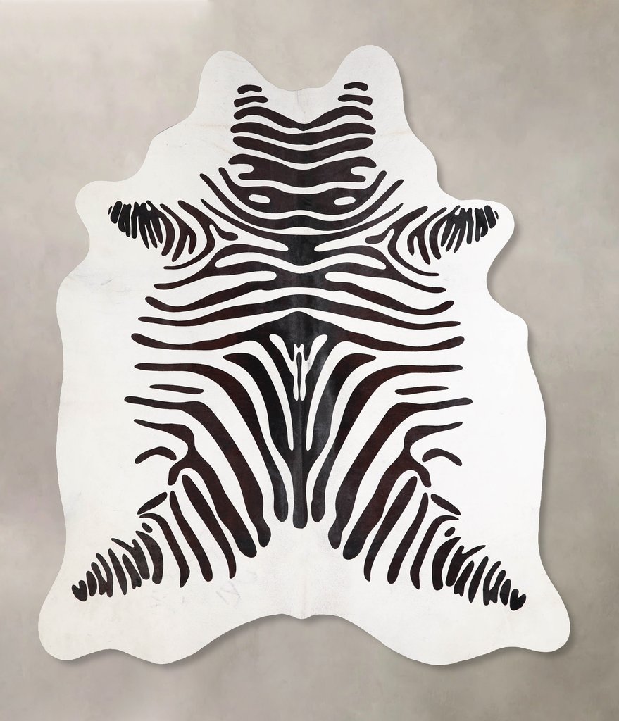 Zebra X-Large Brazilian Cowhide Rug 7'1"H x 6'2"W #A34620 by Hudson Hides