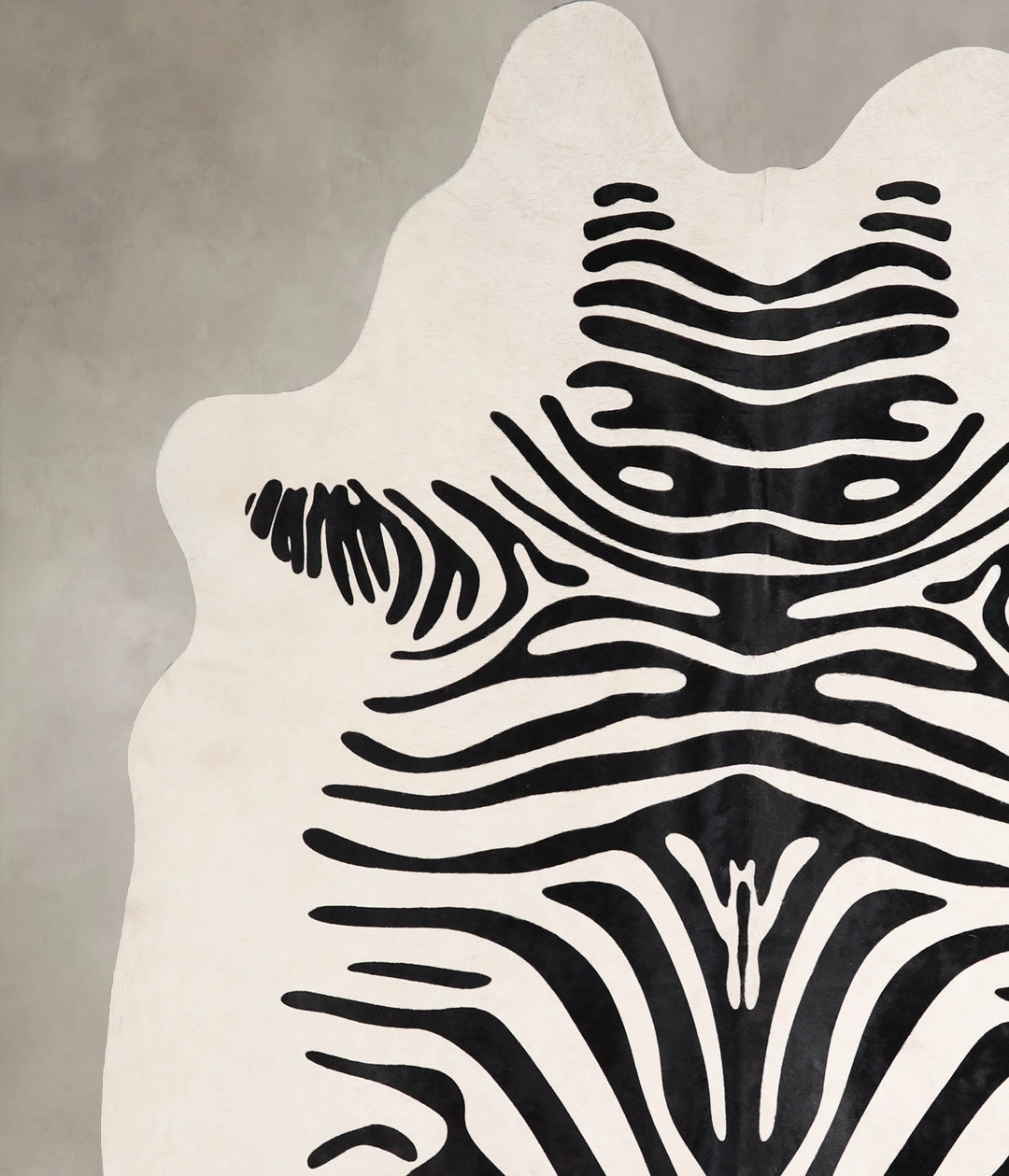 Zebra X-Large Brazilian Cowhide Rug 7'7"H x 6'6"W #A34629 by Hudson Hi