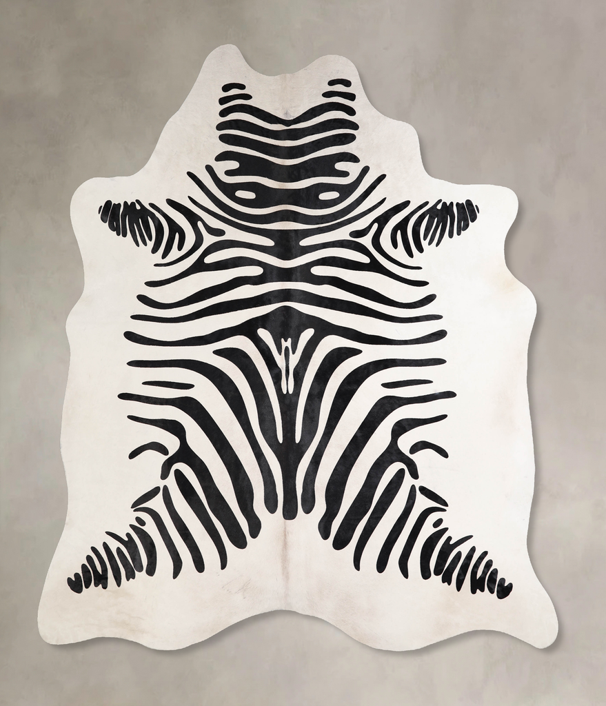 Zebra X-Large Brazilian Cowhide Rug 7'0"H x 6'2"W #A34632 by Hudson Hides