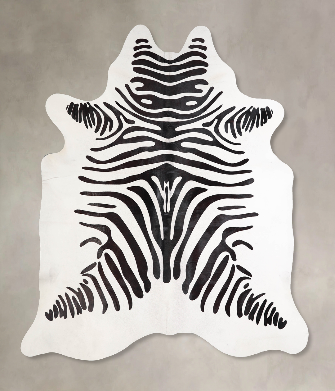 Zebra X-Large Brazilian Cowhide Rug 6'11"H x 6'3"W #A34638 by Hudson H