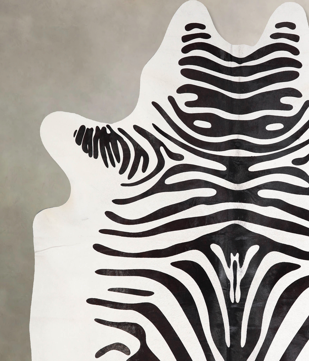Zebra X-Large Brazilian Cowhide Rug 6'11"H x 6'3"W #A34638 by Hudson H