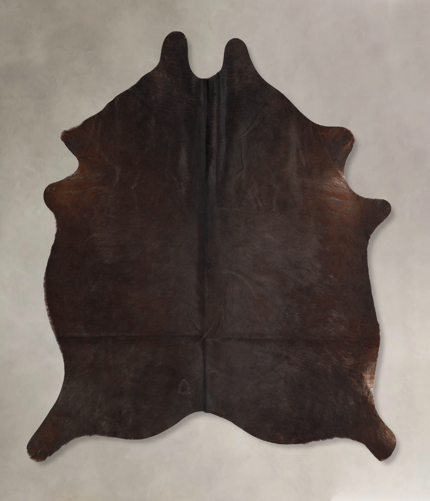 Chocolate Medium Brazilian Cowhide Rug 5'3"H x 4'11"W #A34689 by Hudson Hides