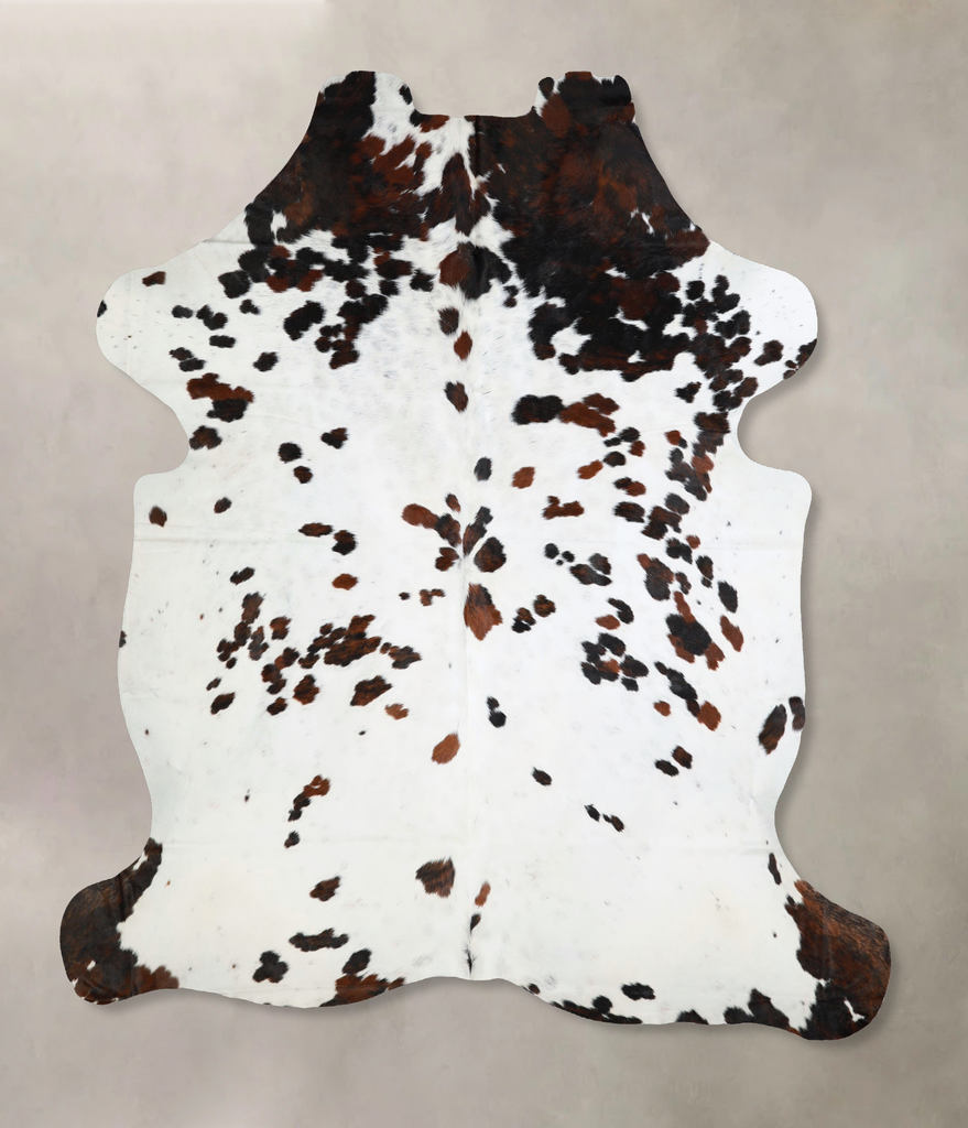 Tricolor X-Large European Cowhide Rug 7'5"H x 6'6"W #A35 by Hudson Hides