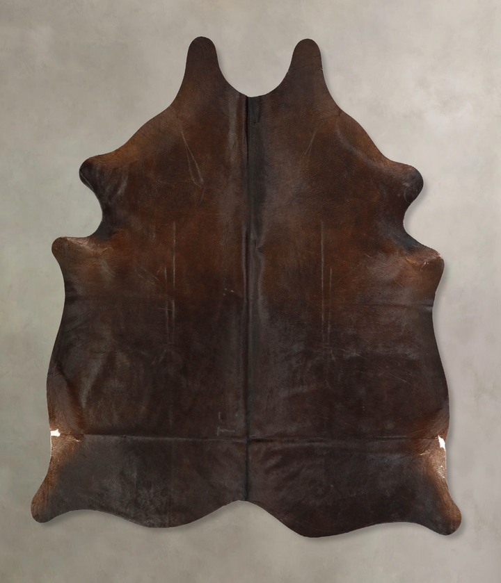 Chocolate Medium Brazilian Cowhide Rug 5'6"H x 5'1"W #A35266 by Hudson Hides