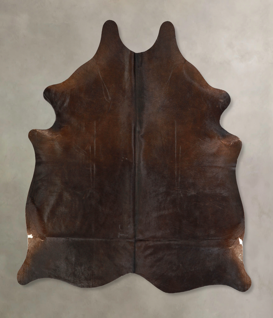 Chocolate Medium Brazilian Cowhide Rug 5'6"H x 5'1"W #A35266 by Hudson Hides
