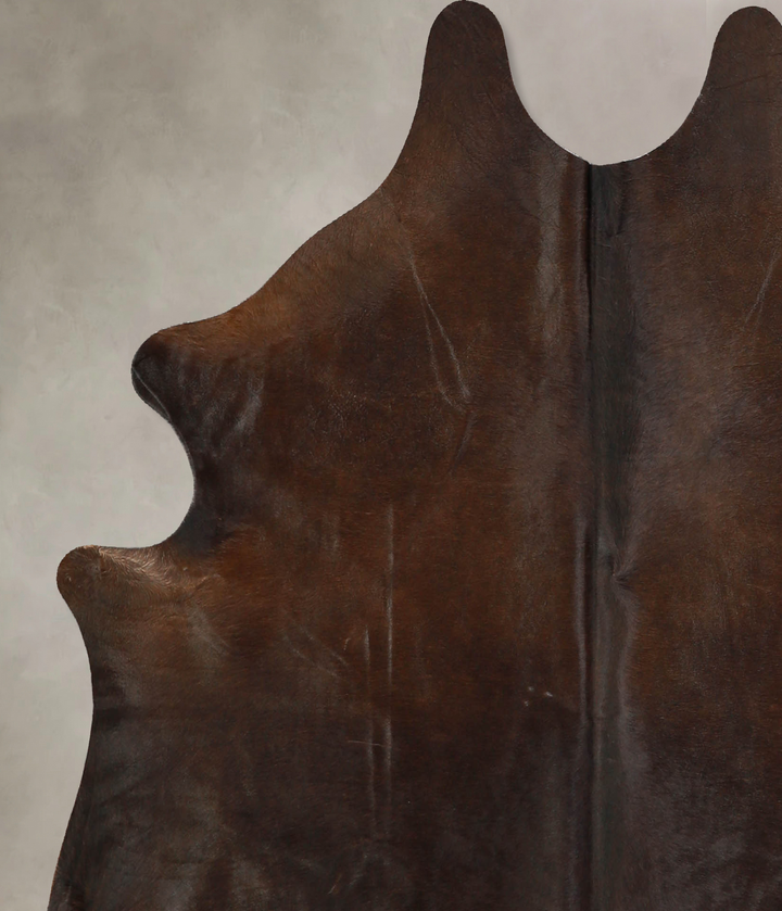 Chocolate Medium Brazilian Cowhide Rug 5'6"H x 5'1"W #A35266 by Hudson Hides
