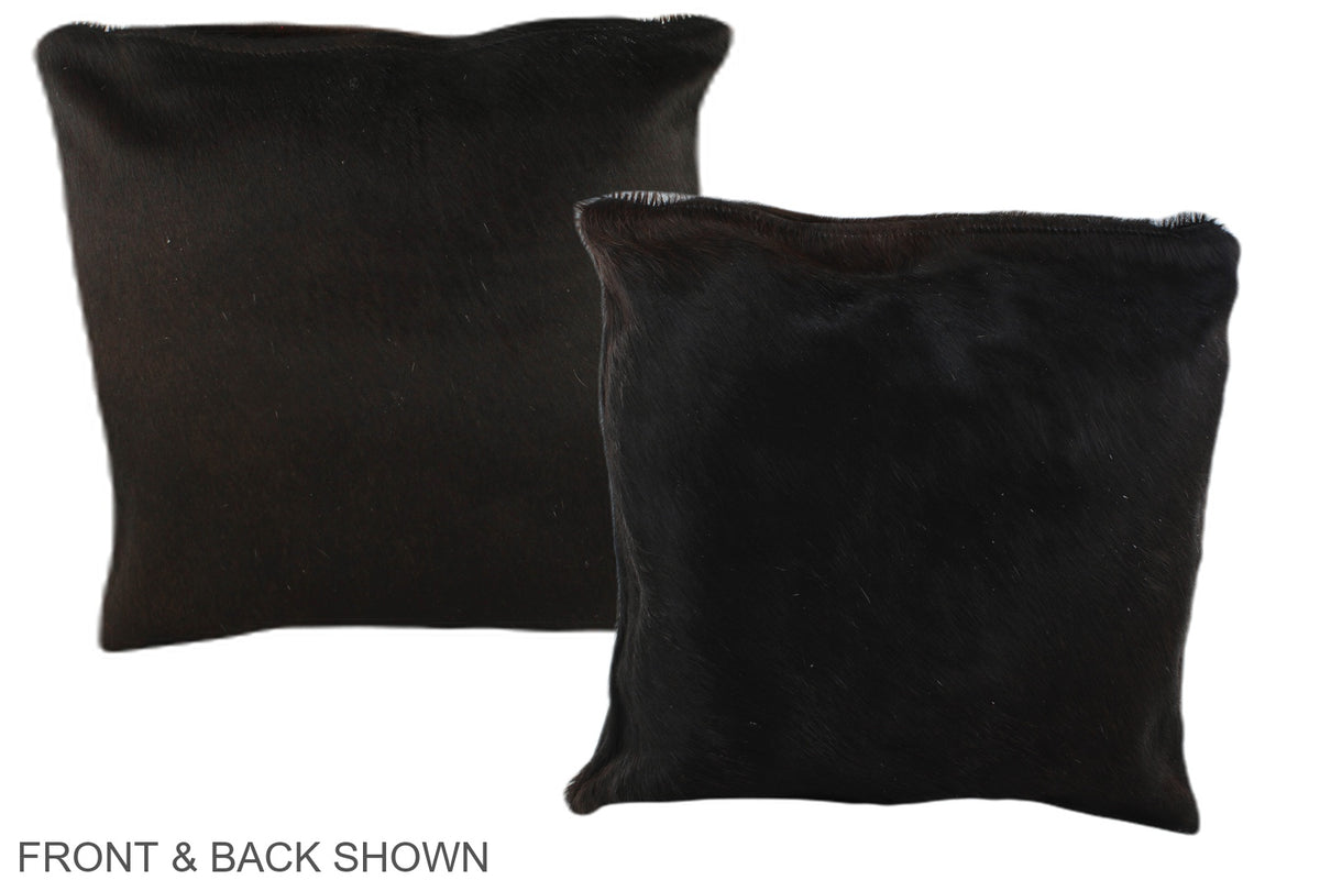 Solid Black Cowhide Pillow #A35333