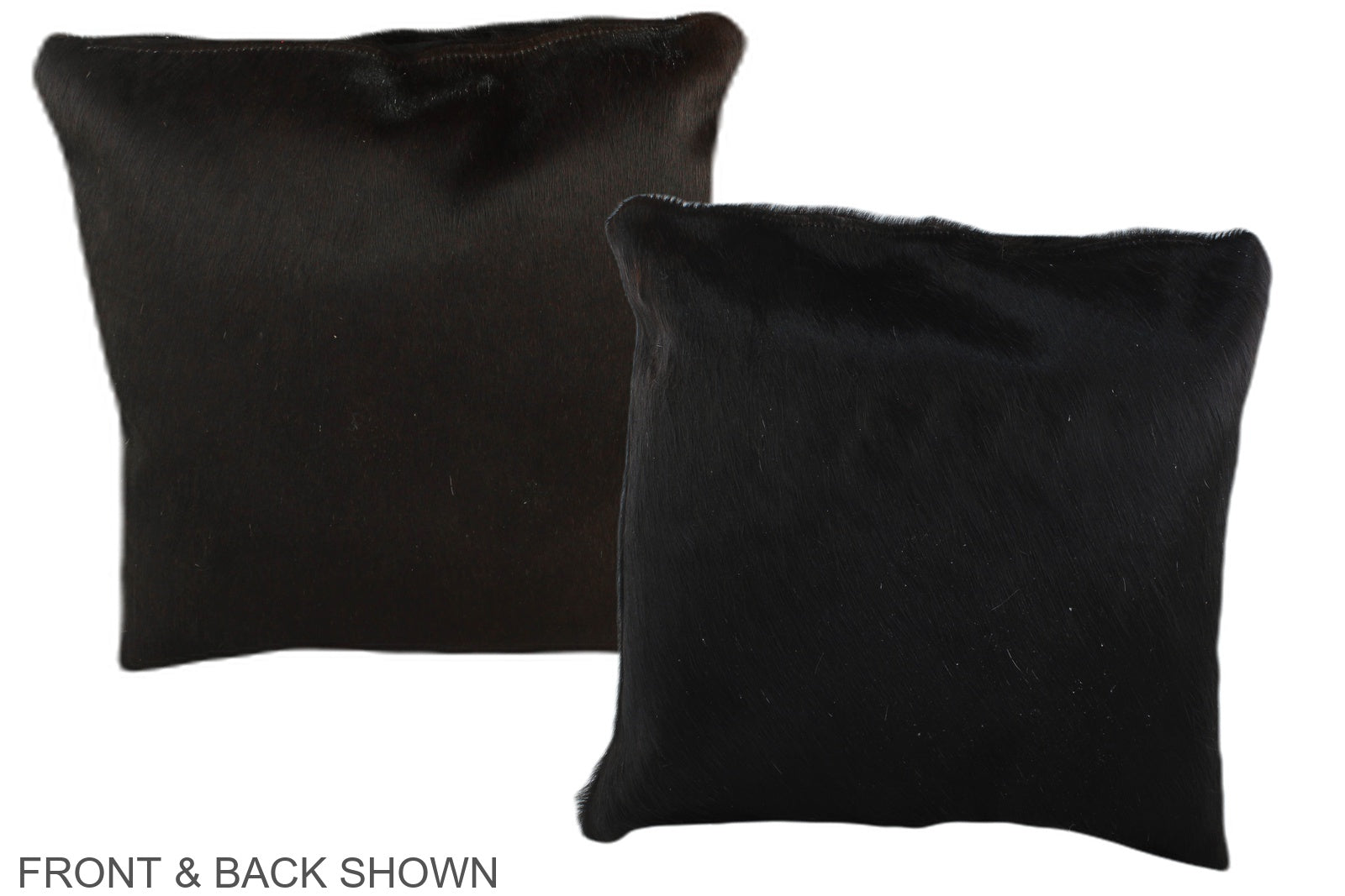 Solid Black Cowhide Pillow #A35334