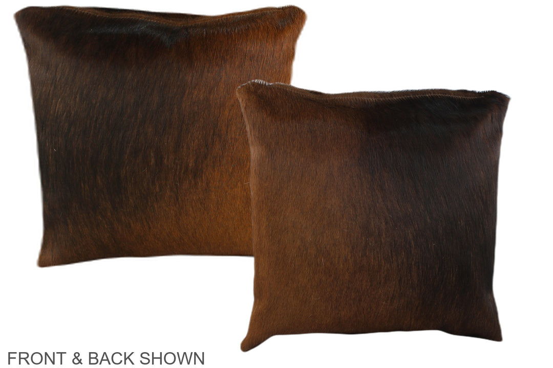 Brown with Red 16"x16" Brazilian Cowhide Pillow #A35335 by Hudson Hide