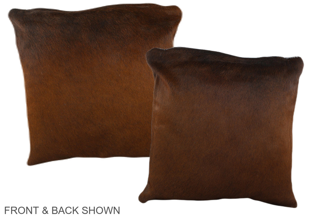 Brown with Red 16"x16" Brazilian Cowhide Pillow #A35337 by Hudson Hide