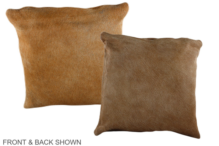 Solid Brown 16"x16" Brazilian Cowhide Pillow #A35342 by Hudson Hides