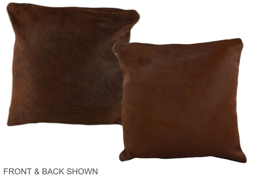 Solid Brown 16"x16" Brazilian Cowhide Pillow #A35344 by Hudson Hides