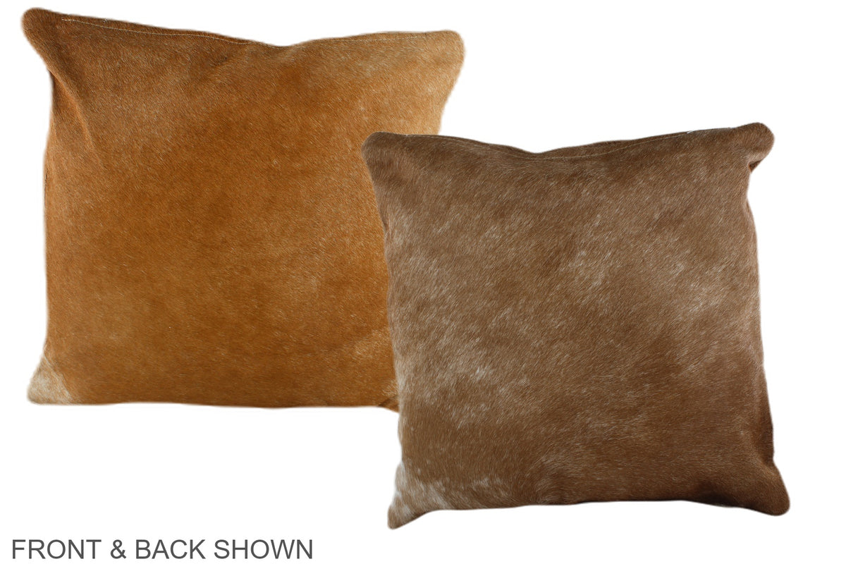 Solid Brown Cowhide Pillow #A35346