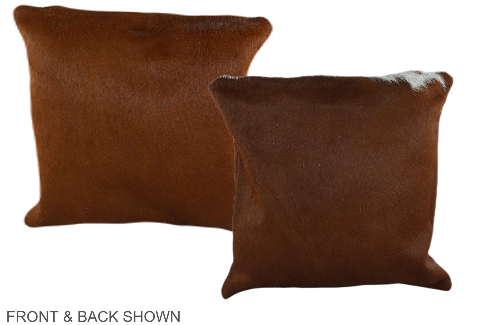Solid Brown Cowhide Pillow #A35347