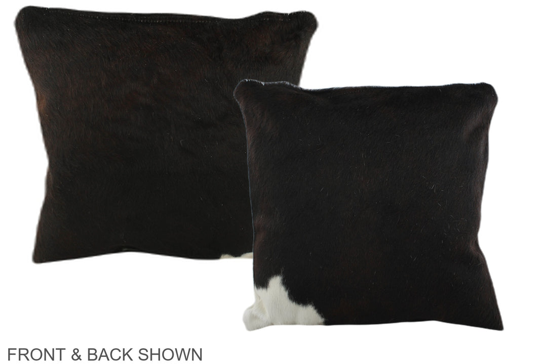 Solid Black 16"x16" Brazilian Cowhide Pillow #A35348 by Hudson Hides
