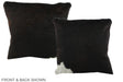 Solid Black 16"x16" Brazilian Cowhide Pillow #A35348 by Hudson Hides
