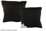 Solid Black 16"x16" Brazilian Cowhide Pillow #A35348 by Hudson Hides