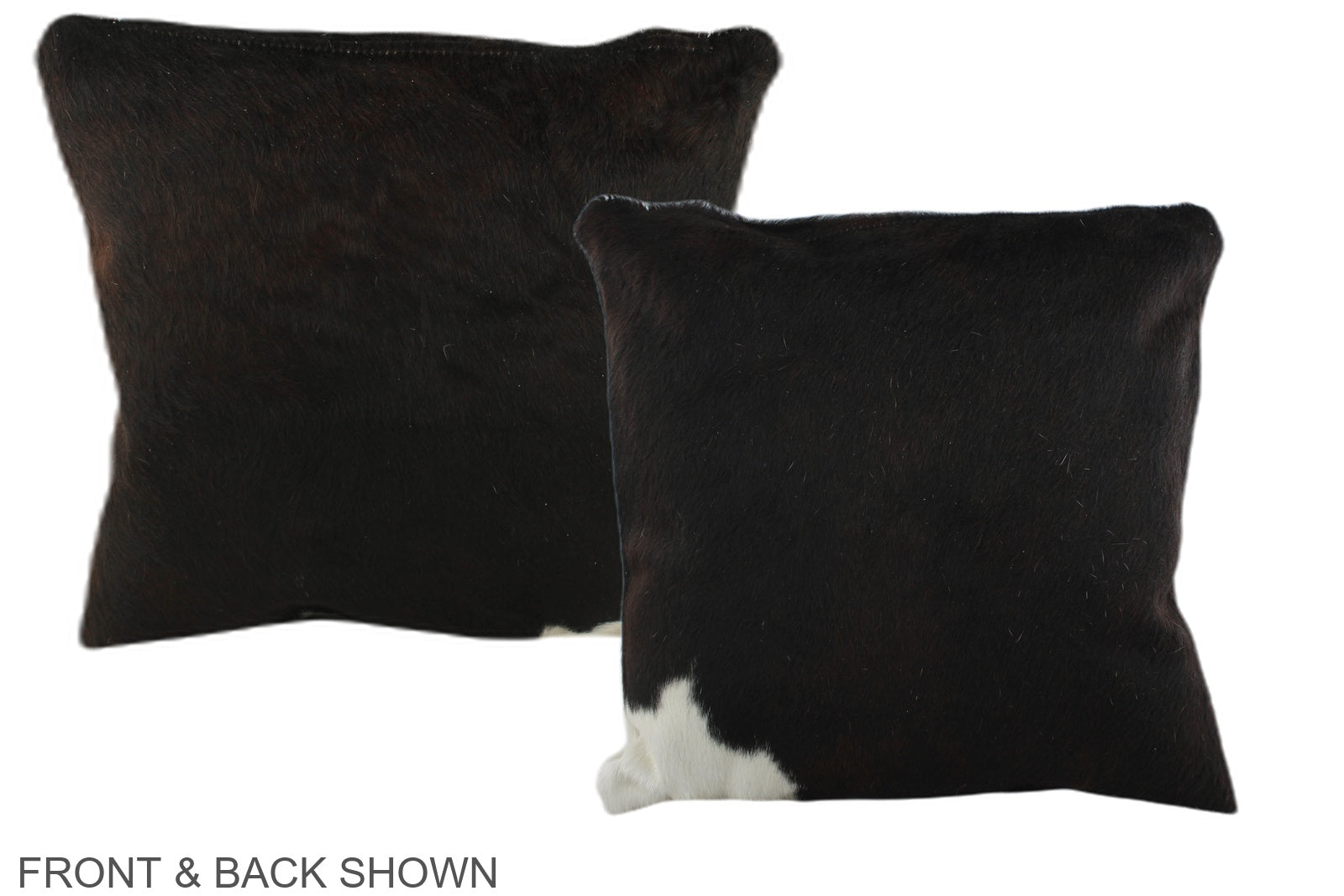 Solid Black Cowhide Pillow #A35348