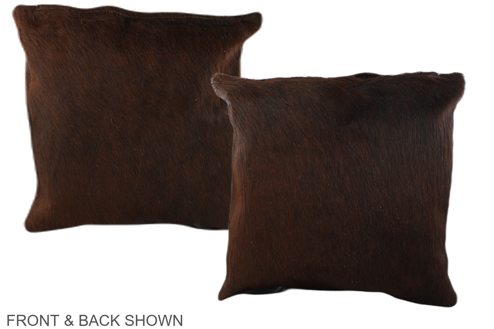 Solid Brown Cowhide Pillow #A35351