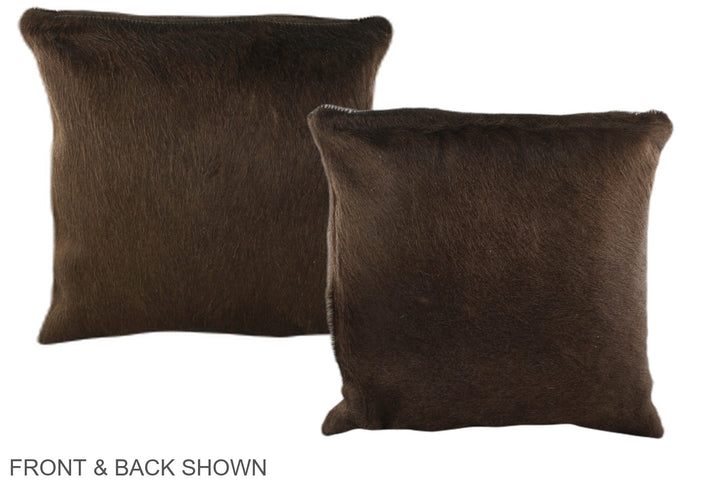 Chocolate 16"x16" Brazilian Cowhide Pillow #A35356 by Hudson Hides